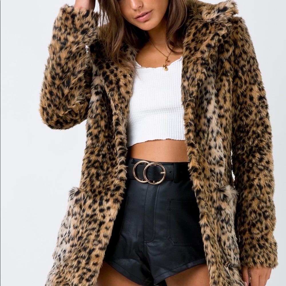 Princess Polly Leopard Coat